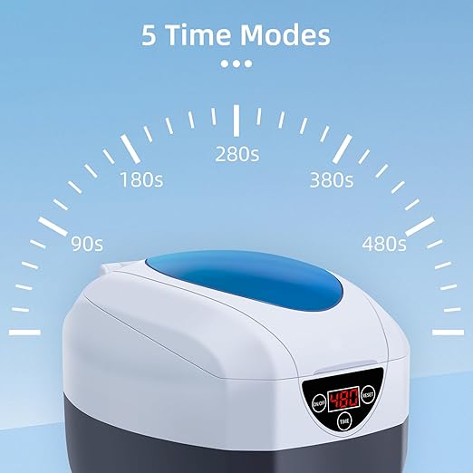 Jewelry Cleaner, Professional Ultrasonic Jewellery Cleaner with Timer, Portable Household Jewelry Cleaning Machine for Eyeglasses, Rings, Razors, Coin, Earrings, Necklaces, Watches, Denture 750 mL