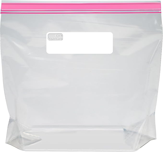 Amazon Basics Reclosable Gallon Food Storage Bags, Stand &Fill Base, 120 Count (Pack of 2)
