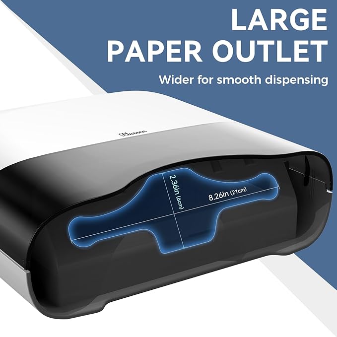 Commercial Paper Towel Dispenser Wall Mount Adhesive 250+ Multifold Trifold c-Fold Folded Hand Towel Dispenser for Bathroom 12" L x 3.8" W x 11.9" H