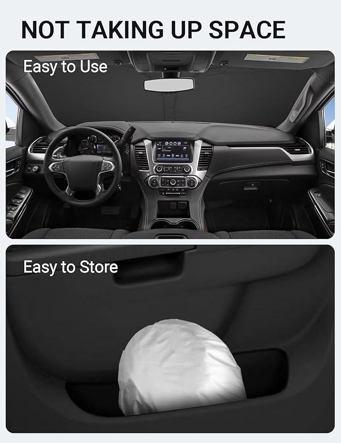 Proadsy Custom Fit Chevrolet Tahoe SUV 2015-2020 Windshield Sun Shade 4-Layer Foldable Front Sunshade Protector Sun Visor Blocks UV Rays Keep Car Cooler
