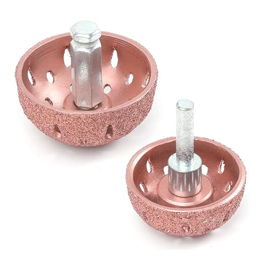 SaferCCTV Tire Buffing Wheel,42mm & 55mmTungsten Steel Bowl Type Tire Repair Grinding Head Coarse Grit Buffing Wheel with Linking Rod Tire Repair Tools