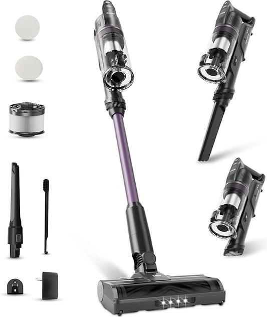 Candy Cordless Vacuum Cleaner,45Mins Vacuum Cleaners for Home,Stick Vacuum,Strong Suction,Removeable Battery,Anti-Tangle,One Click Clean,Lightweight Handheld for Hardwood Floor Carpet Pet Hair Car