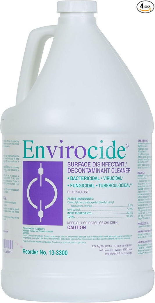 Metrex ENVIROCIDE Surface Disinfectant Cleaner, 1GAL JUG, Alcohol Based, 13-3300 (Case of 4)