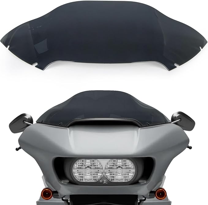 PSLER 8" Wave Windshield Wind Splitter - Road Glide Windshield Motorcycle Accessories for Touring Road Glide FLTR(Smoke)