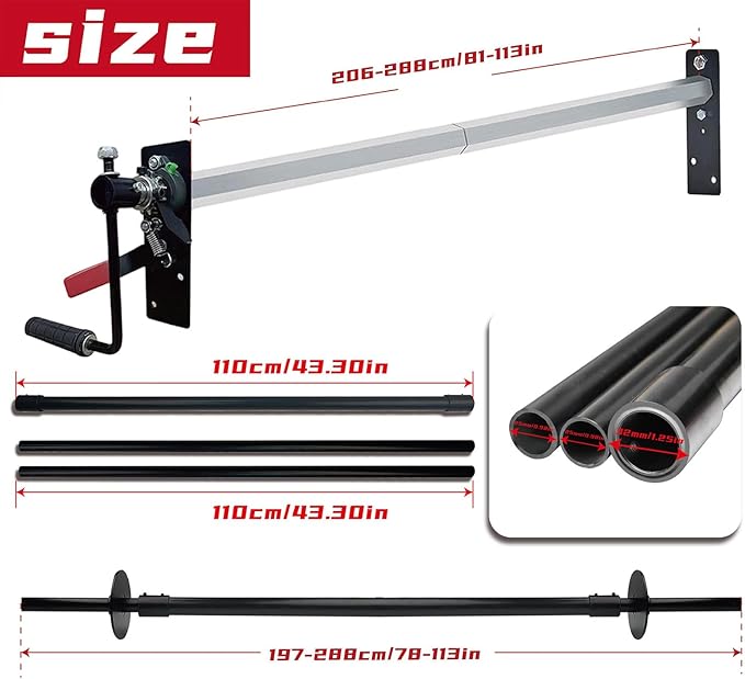Rear Anti-sail Tarp Retention Bow Set from 77" to 110" (NO TARP)