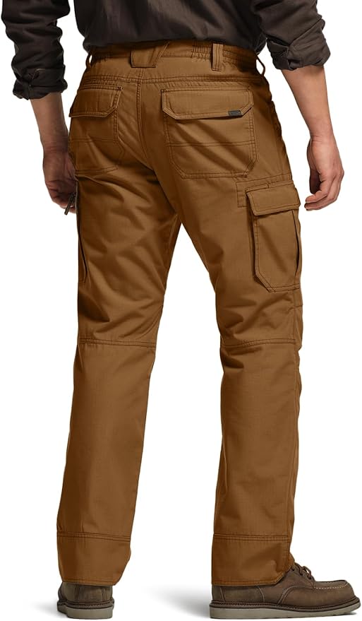 CQR Men's Winter Tactical Cargo Pants, Thermal Fleece Lined Outdoor Snow Ski Hiking Work
