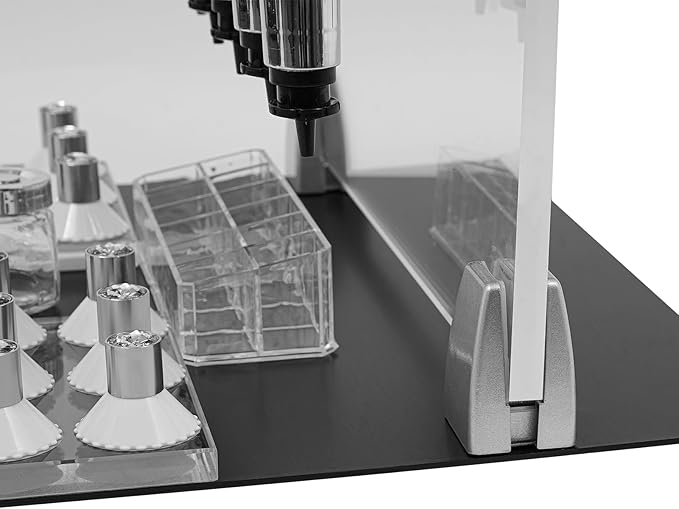 Manual Perfume Dispenser 12 Bottle Station, Liquid Filling Machine Transfer Kit with 12 Pump Heads and 12 Testing Cups for Stores and Bars