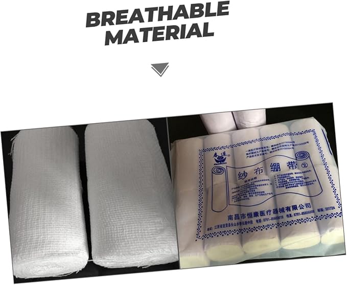 10pcs Gauze Rolls First Aid Dressing Wrap for Wound Care Training Absorbent Conforming Bandages for Surgery Aftercare and Sports Protection