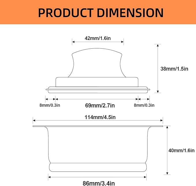 RQYEKDO Garbage Disposal Flange Stopper Collar Sink Baffle Kit, Fit Universal 3-1/2 Inch Standard Sink Drain Hole，Kitchen Sink Flange Stopper Replacement Accessories,Stainless Steel (polished)