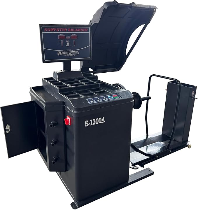 S-1200A Truck Tire Wheel Balancer - 110V 0.25kw | 12''-30" Rim Diameter Heavy-Duty Wheel Balancer for Tire Repair and Wheel Balancing Garage Shop Equipment w/ 1 Year Full Warranty