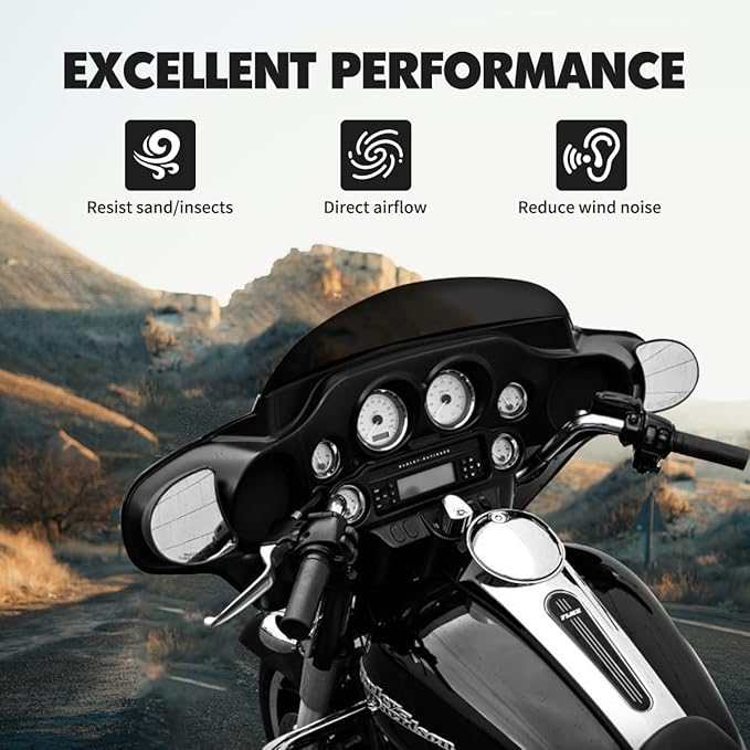 8" Windshield Windscreen for 1996-2013 Harley Davidson Touring Street Glide Electra Glide/Ultra Limited/Tri Glide FLHT FLHX FLHXS FLHTK, Black
