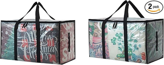 Heavy Duty 93L (24.5 Gallon) Stackable Storage Bins with Fully Openable Lids, Moving Bags Heavy Duty, Clear Plastic Totes for Moving Storage, Home Organization, Closet, Dorm Room. 2 Pack
