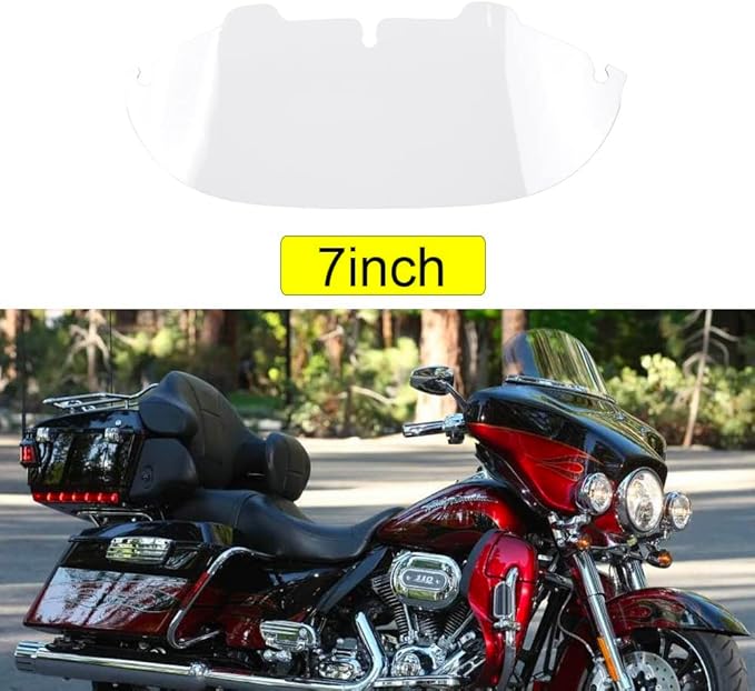 WYNMOTO 7" Clear Windshield Windscreen Compatible for 1996-2013 Harley Davidson Touring Electra Glide Street Glide FLHT FLHTCU Ultra Classic Glide FLHX FLHTK Tri Glide 96-13 (Tint)