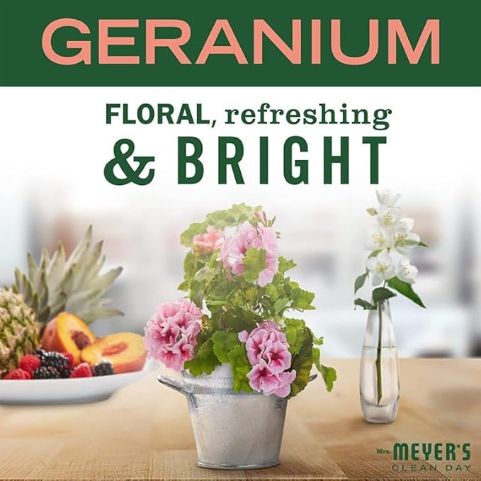 Mrs. MEYER'S Kitchen Set, Dish Soap, Hand Soap, and Multi-Surface Cleaner, 3 CT (Geranium)