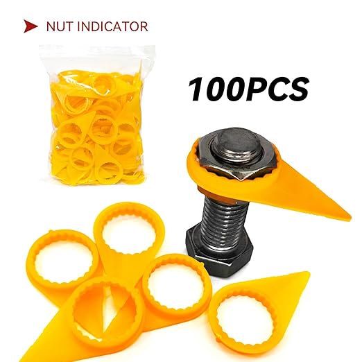 Loose Wheel Nut Indicators 1000 Pcs - 33mm Orange Visual Warning Arrows Essential for Truck, Trailer, Bus, Tractor Fleet Safety & Agricultural Industrial Vehicles