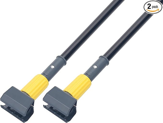 KeFanta Metal Mop Handle Commercial Heavy Duty,58" Industrial Mop Stick with Jaw Clamp,Wet Gripper Mops Head Replacement Holder for Floor Cleaning(2 Pack)
