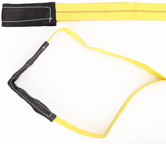 4 Pack Lift Sling Straps - 10ft x 2in Heavy-Duty Polyester Lifting & Towing Straps, 15000 lbs Capacity, Yellow