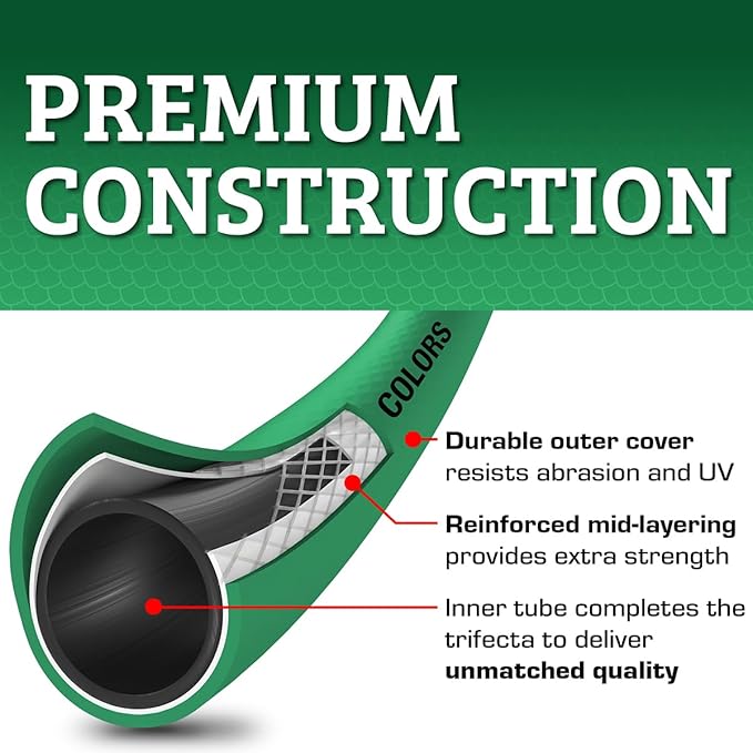 Flexzilla Colors SwivelGrip Garden Hose 5/8 in. x 75 ft., Lightweight All-Weather Water Hose, Durable and Flexible, Leak-Free Connections, Forest Green
