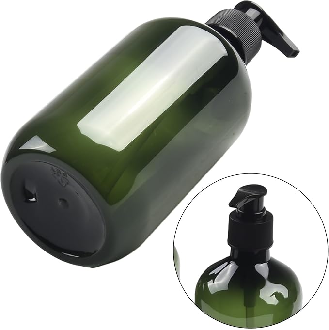 Pump Bottle Dispenser 4 Pack 16Oz/500ml Empty Plastic Shower Refillable Dispenser Soap Shampoo Pump Dispenser Containers with Pump Multipurpose for Cosmetic Kitchen Bathroom