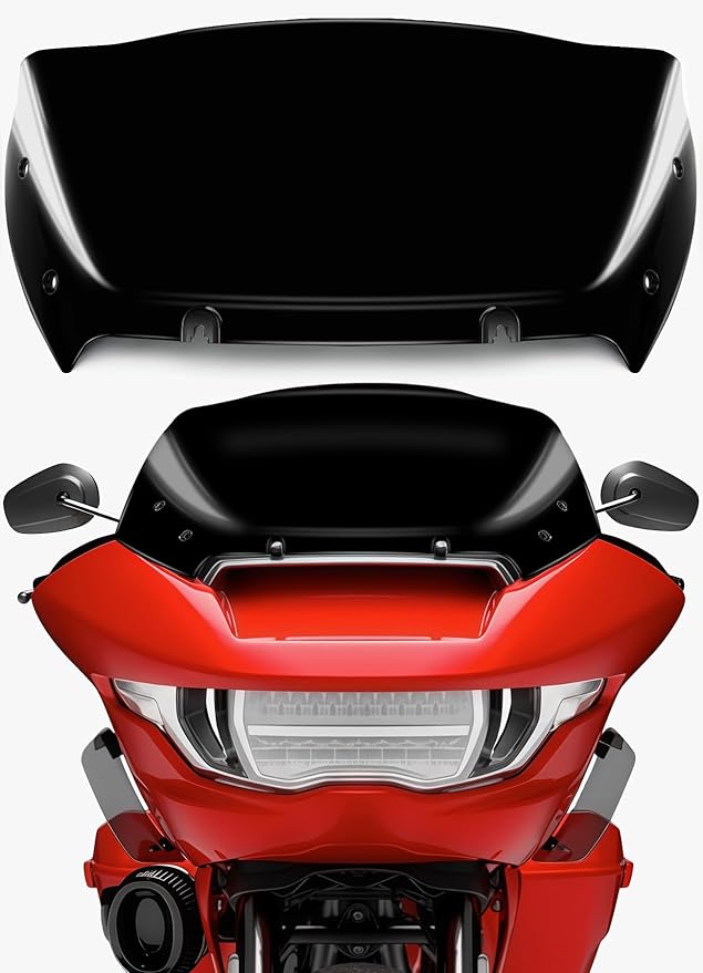 9" Wave Windshield Windscreen Wind Splitter Compatible with Harley Davidson Touring CVO Road Glide FLTRXSE 2023-up,CVO Road Glide ST FLTRXSTSE 2024-up,Road Glide FLTRX 2024-up (Black)