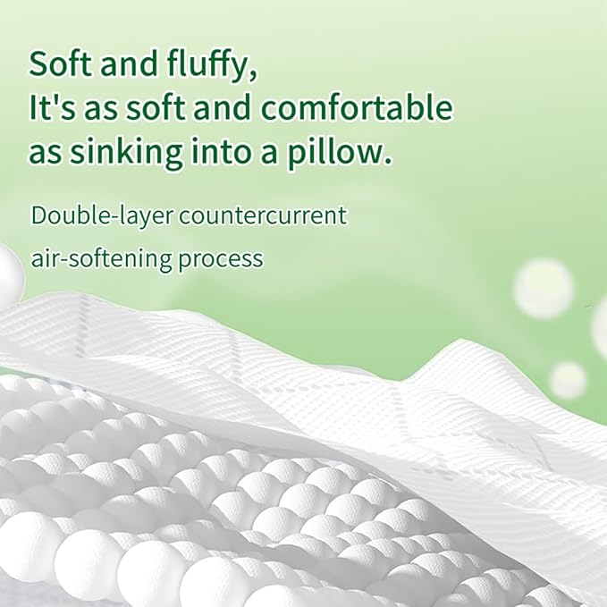 Hanging Facial Tissues with Green Tea Scent (6 Packs, 7680 Sheets Total) 4-Ply Soft Pack Paper Tissues for Home and Office - Wall Mountable & Space Saving
