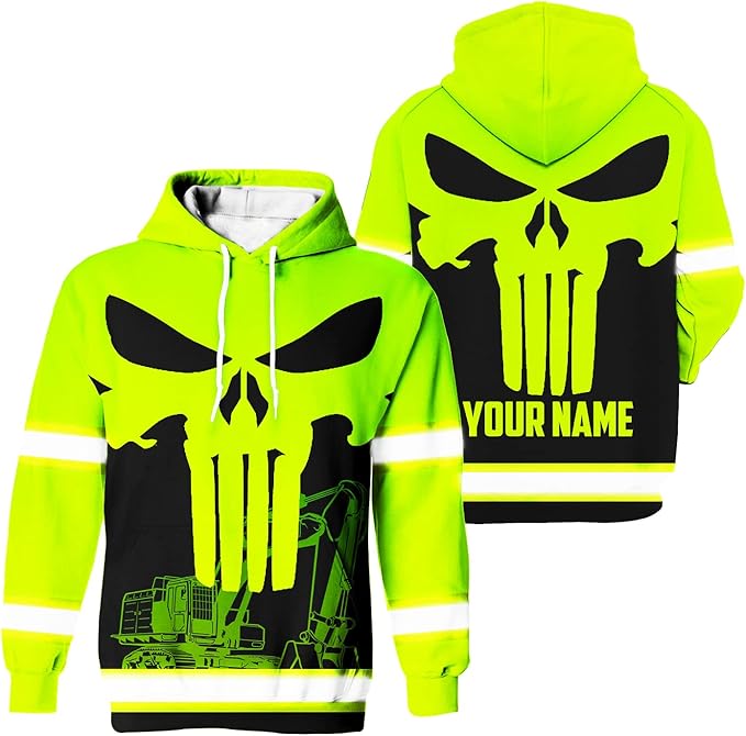 Matedecor High Visibility Hi Vis Hoodie for Men - Jobs Collection Custom Name Class 3 Reflective Safety Workwear