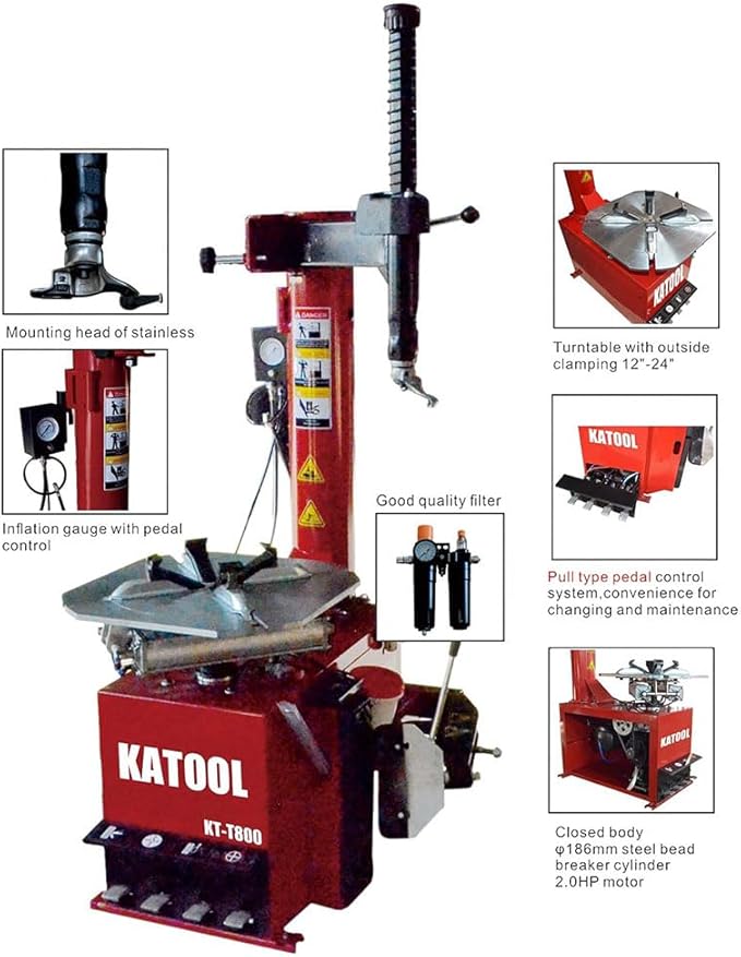 KATOOL KT-T800/B700 Tire Changer and Wheel Balancer Combo Machine Garage Shop Equipment for Tire Repair and Wheel Balancing
