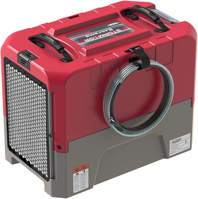 ALORAIR LGR Commercial Dehumidifier with Pump Drain Hose, 180 Pint Large Capacity Crawl Space Dehumidifier for Water Damage Restoration, Basements Warehouse & Job Sites, 5 Years Limited Warranty, Red
