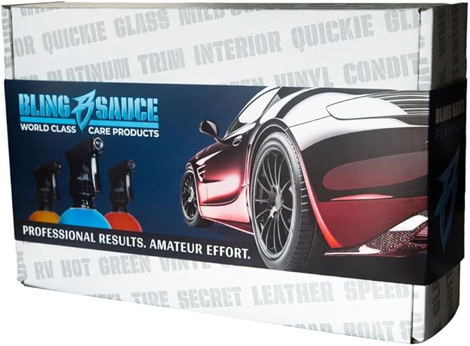 Bling Sauce Platinum Essentials 5-Pack Automotive Cleaning & Detailing Kit with 3 Microfiber Towels and Interior Sponge