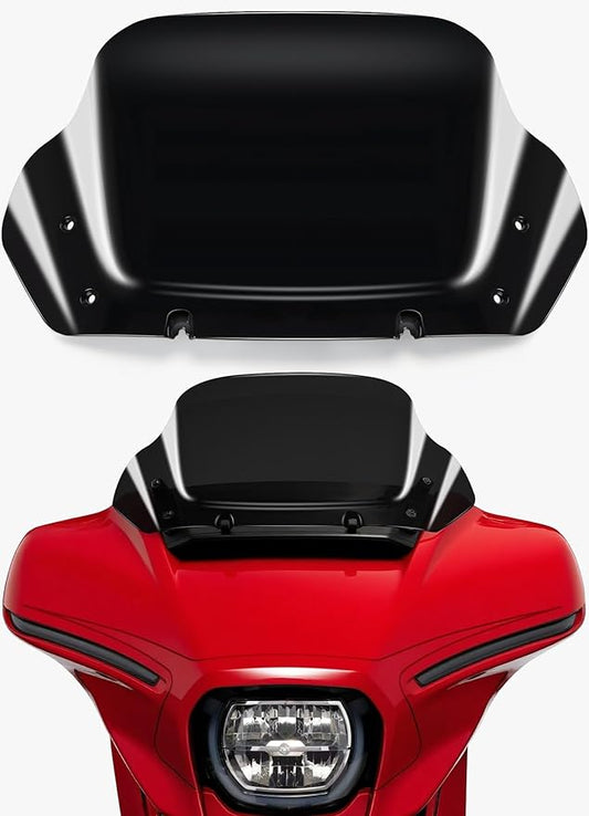 10" Wave Windshield Windscreen Wind Splitter Compatible with Harley Davidson Touring CVO Street Glide FLHXSE 2023-up,Street Glide FLHX 2024-up & FLXHU 2025-up (Black)