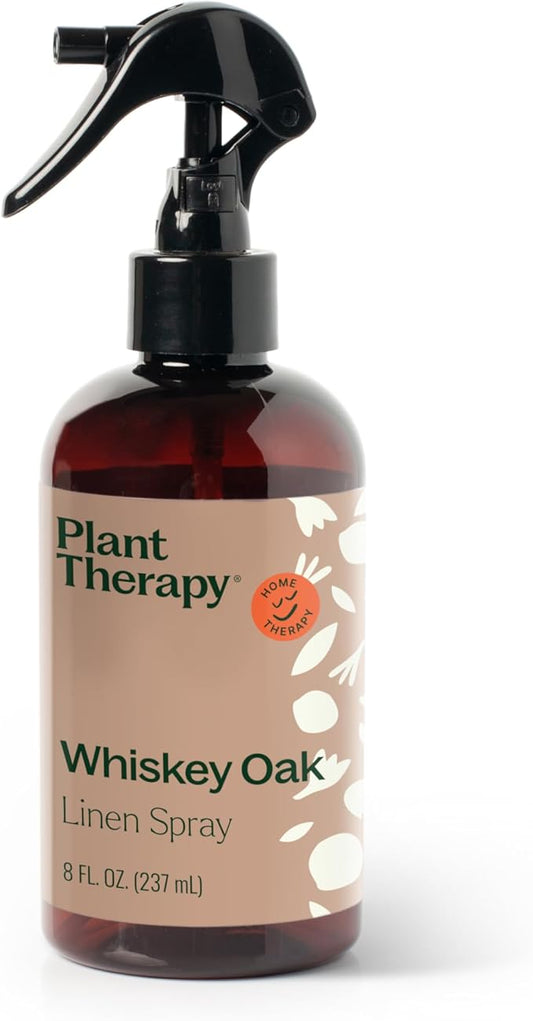 Plant Therapy Whiskey Oak Linen Spray, Exotic & Rich Woody Aroma with Hints of Vanilla, Evokes a Sense of Cozy Elegance, Perfect Scent to Cuddle up With, Natural Fragrance 8 oz
