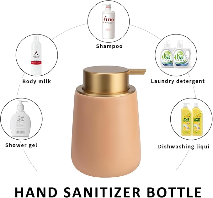 Soap Foaming Dispenser Ceramic with Easy-to-Press Pump Hand Foam Dispenser for Shampoo Bathroom Kitchen 12 oz