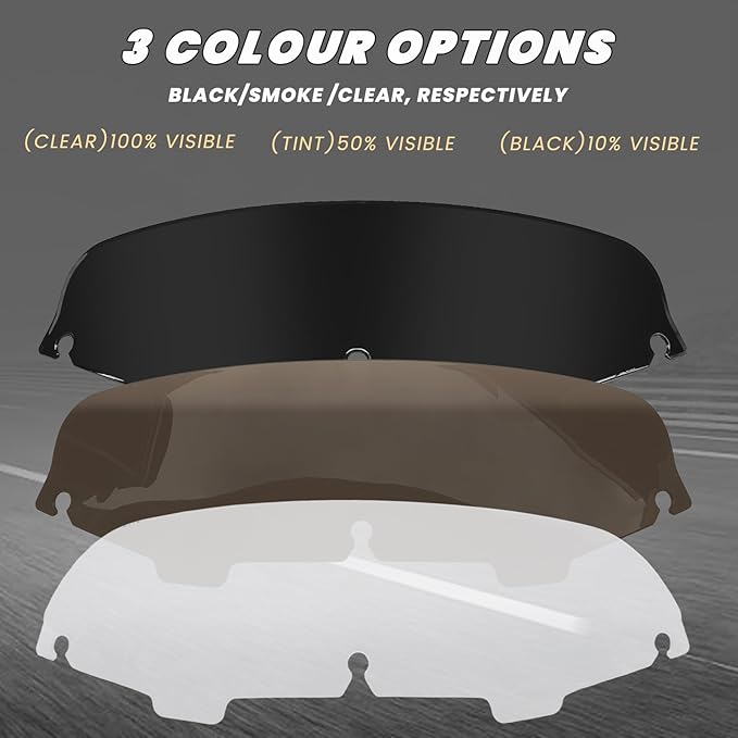5" Windshield Windscreen Compatible for Harley Touring Electra Street Glide FLHX FLHT 1996-2013 (Black, 5")