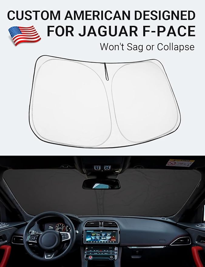 Proadsy Upgrade Front Windshield Sun Shade Foldable Sunshade Protector Custom Fit for Jaguar F-Pace 2016-2024 2025 F Pace SUV Accessories