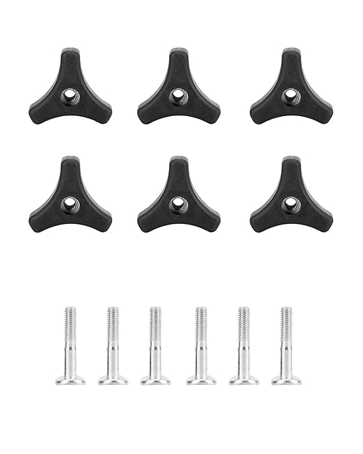 6 Sets Lawn Mower Handle Knobs Nut Bolt, Triangle Handle Knob Screw Bolt for Honda & Most Lawn Mower Machine Accessories