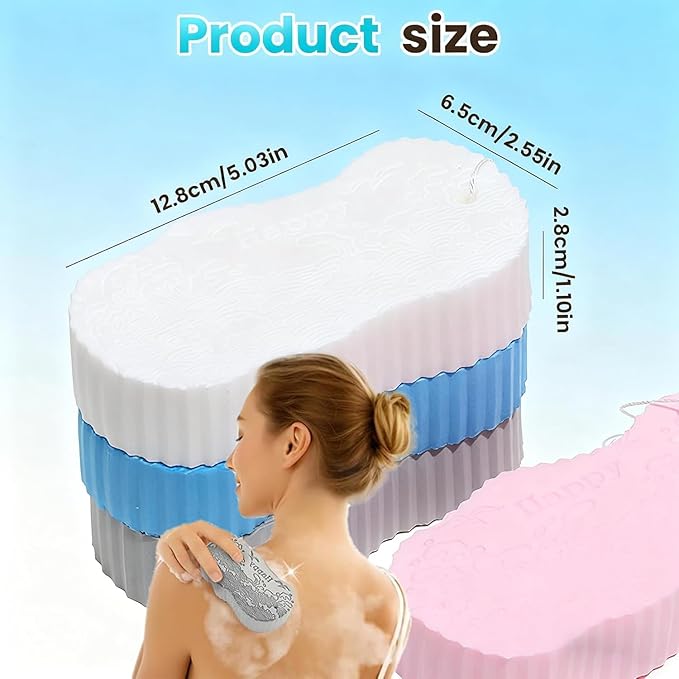 Magic Exfoliating Bath Sponge, 2026 Upgraded 3D Super Soft Exfoliating Bath Sponge Magic Exfoliating Body Scrubber, Shower Brushes for Adults Women and Men (B-3PCS)
