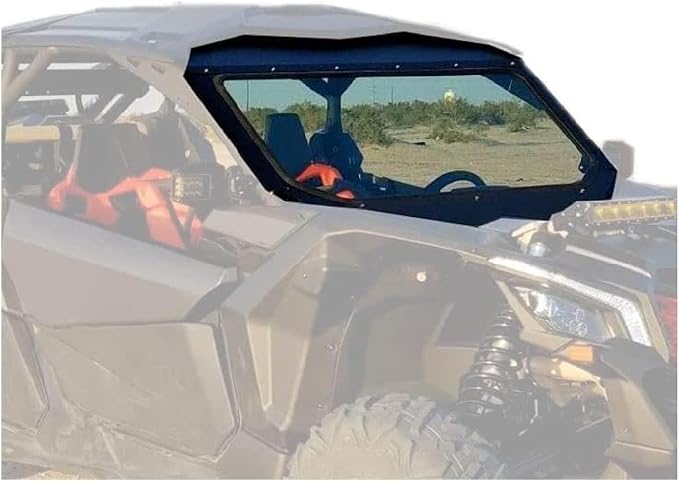 ECOTRIC Full Glass Windshield + Sun Visor Compatible With Can Am Maverick X3 900 XRS XDS Turbo R Max 2017-2025