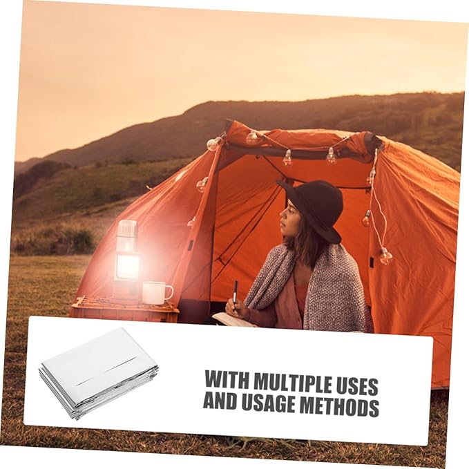 Mikinona 4Pcs Emergency Blanket Lightweight Thermal Insulation Camping Survival Supplies Portable Outdoor Survival Gear for Cold Weather and Inclement Conditions