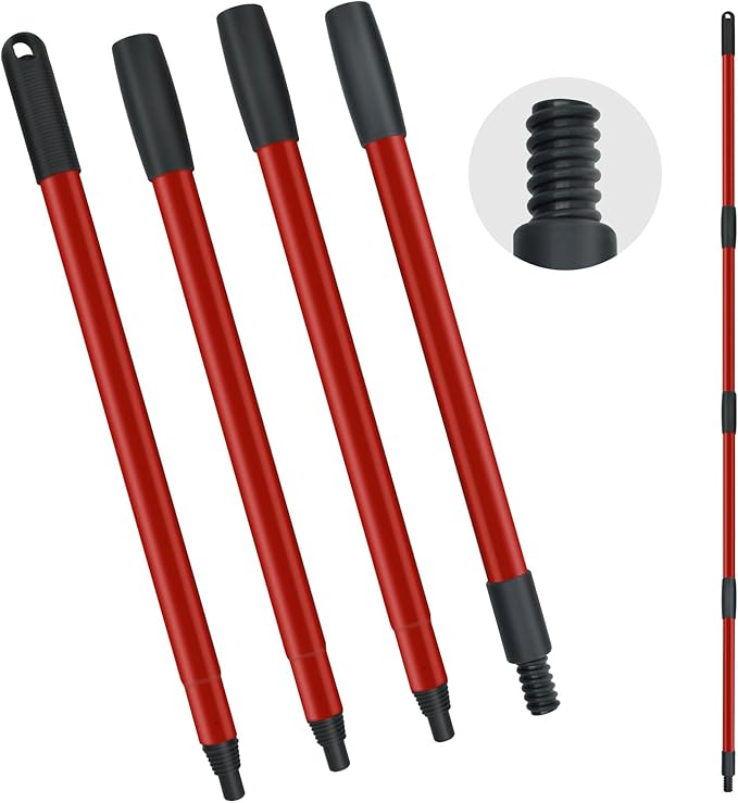 Mop Handle Replacement for Ocedar 4 Section Mop Replace Handle Compatible with O-Cedar Spin Mop Refills and Brooms ocedar Mop Stick for Floor Clean, 30" to 58", American Thread Joint