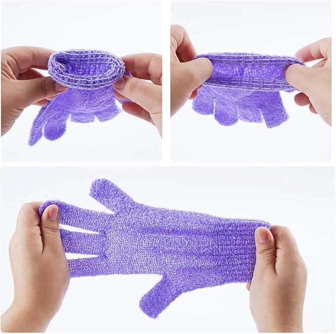 10 Pairs Exfoliating Gloves,Made of 100% Nylon,10 Colors Double Sided Exfoliating Gloves for Beauty Spa Massage Skin Shower Body Scrubber Bathing Accessories.