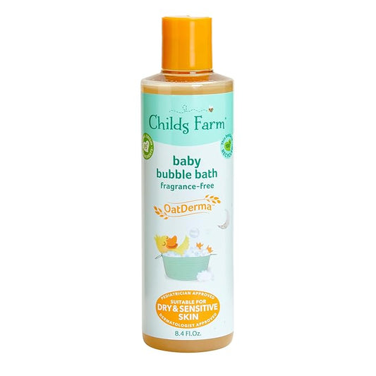 Childs Farm, OatDerma Bubble Bath, Fragrance-Free, Gently Cleanses and Soothes, Suitable for Newborns with Dry, Sensitive Skin, 8.4 Fl Oz