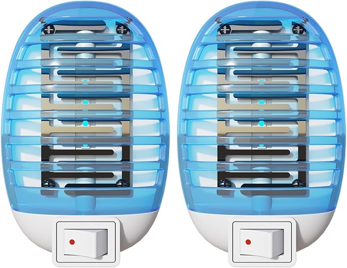 Bug Zappers Indoor, Flying Insect Trap Plug-in, Mosquitoes Killer, Fly Traps for Indoors, Mosquito Zapper Gnat Moth Catcher for Living Room, Home, Bedroom, Office, Patio, Kids & Pets - 2 Packs