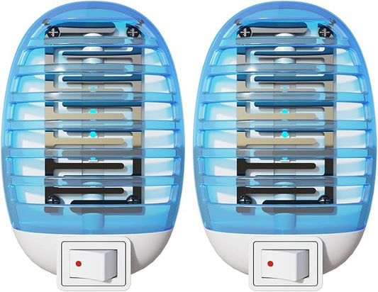 Bug Zappers Indoor, Flying Insect Trap Plug-in, Mosquitoes Killer, Fly Traps for Indoors, Mosquito Zapper Gnat Moth Catcher for Living Room, Home, Bedroom, Office, Patio, Kids & Pets - 2 Packs