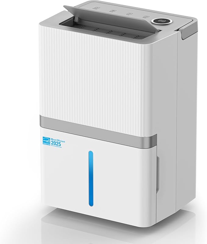 5000 Sq.Ft Dehumidifier for Basement and Home, 75 Pint Most Efficient Energy Star 2025 Dehumidifier with Drain Hose, Smart Humidity Control, 24H-Timer, for Bedroom, Bathroom, Large Room