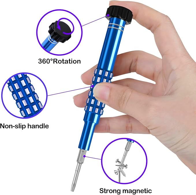 16Pcs Torx Screwdriver Set,T6 T8 Torx Screwdriver for Xbox Controller/PS3 PS4 PS5, T3T4T5T6T8T9T10T15 Crowbars,Tweezers,Cleaning Tool for Computer,Hard drive,Keyboard,Pocket Knife (16PCS)