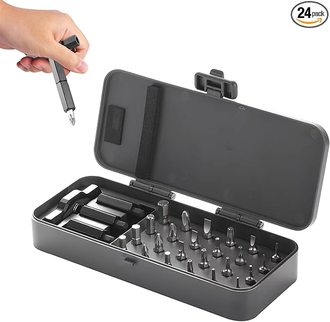 24 in 1 Magnetic Ratchet Screwdriver Set - Mini Precision Tool Kit for DIY, Home Repair & Watch Tool Kit | Industrial S2 Alloy Steel Bits (Style B)