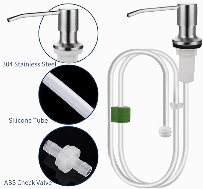 Built in Soap Dispenser for Kitchen Sink, Countertop Soap Dispenser Pump with 47" Extension Tube kit, No Need to Refill