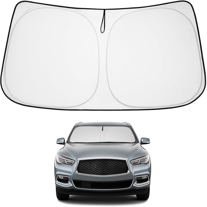 Proadsy 2025 Upgrade Windshield Sun Shade Custom Fit Infiniti QX60 2014-2021 4-Layer Foldable Front Sunshade Protector Sun Visor Blocks UV Rays Keep Car Cooler