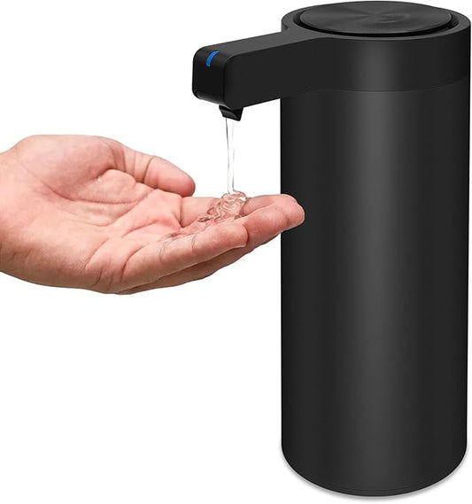 Automatic Soap Dispenser Stainless Steel with Sensor Infrared 9 oz. Soap Dispenser Electric IPX5 Waterproof USB-C Charging Motion Sensor for Kitchen & Bathroom (Black)