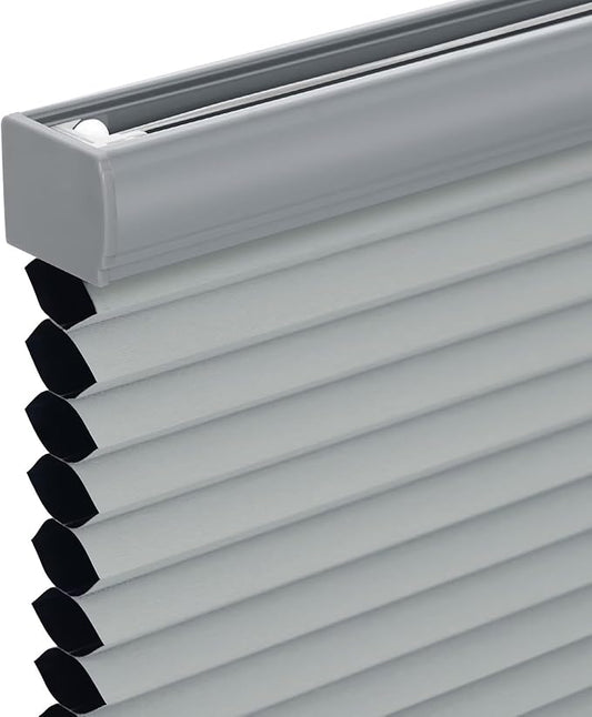 Changshade Cordless Cellular Shades, Blackout Honeycomb Shades for Windows, Pull Down Pleated Blinds, Easy to Install for Indoor Windows and French Doors,63" W x 72" H, Grey